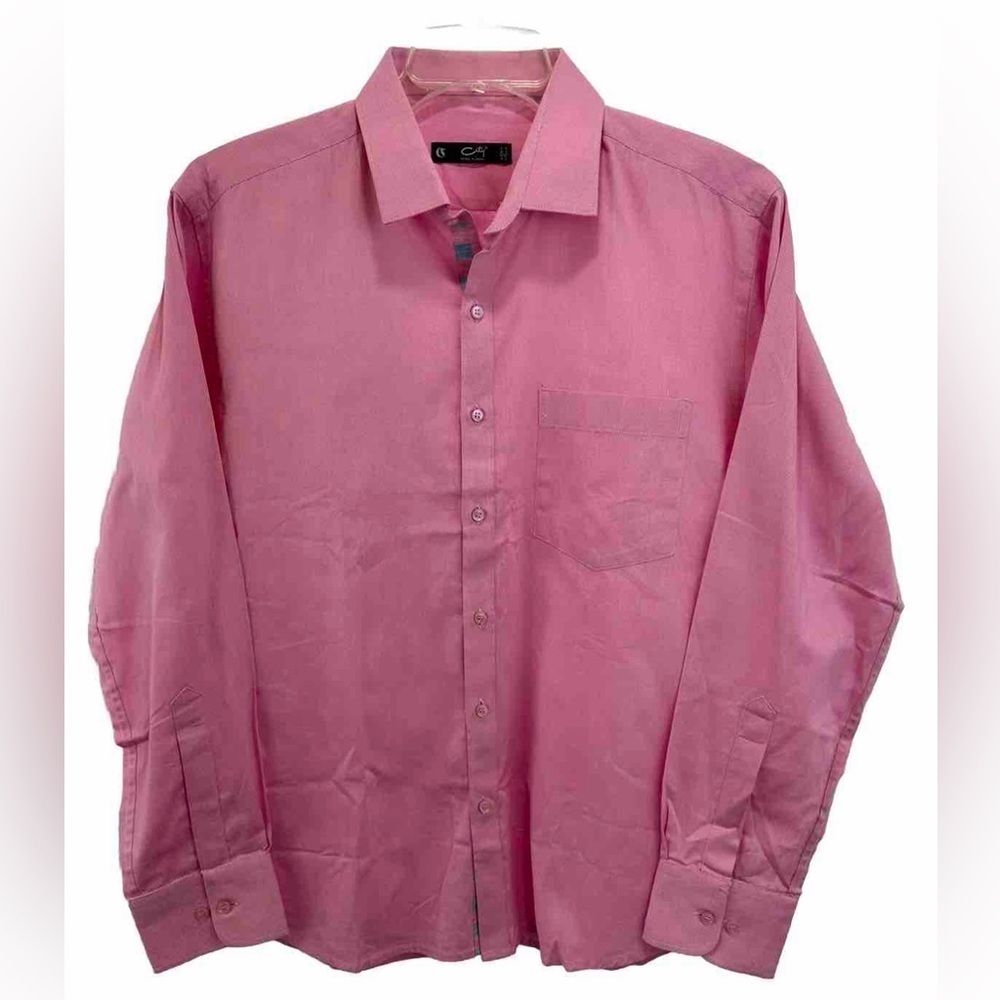 NWOT City Made in India Pink Cotton Dress Shirt Size 16.5